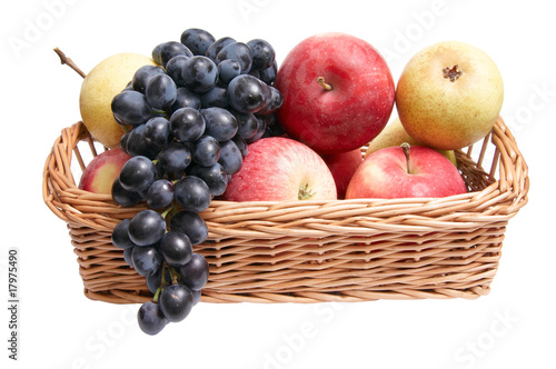 Tasty juicy fruit in the basket.