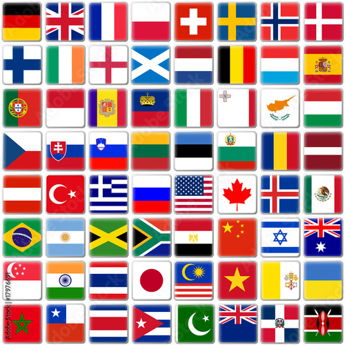 Quadratische 3D-Button mit Länderflaggen - Part 1