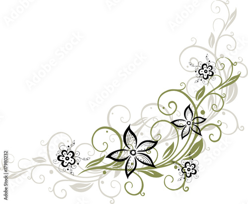 floral frame, flowers, Blumen, Blüten, Ranke, filigran