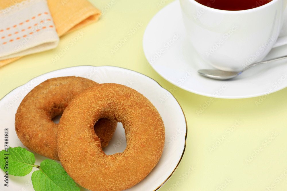 doughnut and tea doughnut and tea