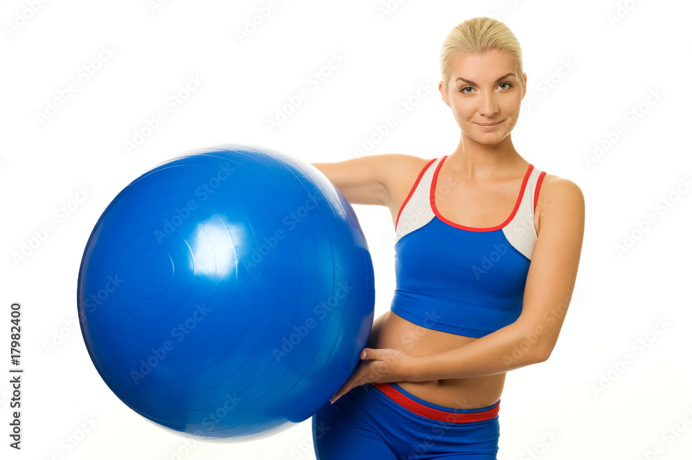 Beautiful fitness trainer with a ball .... Beautiful fitness trainer with a ball ....