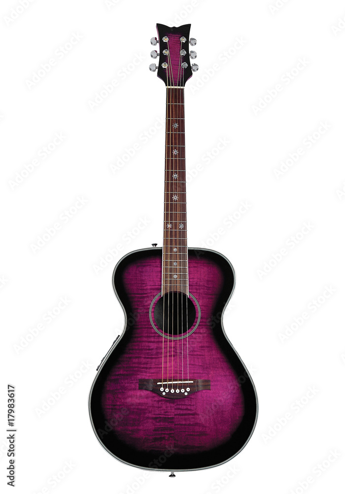 Naklejka premium Fioletowa gitara