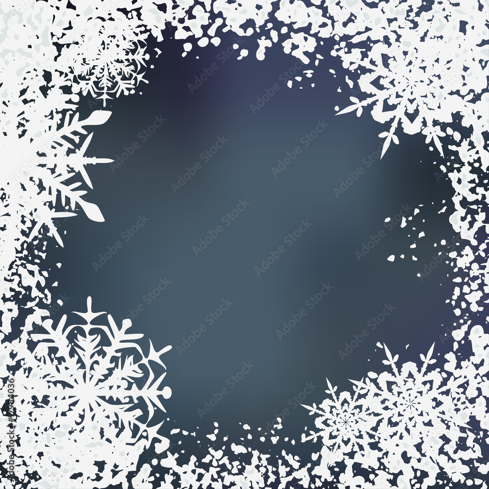 Obraz premium Winter background, snowflakes - vector illustration