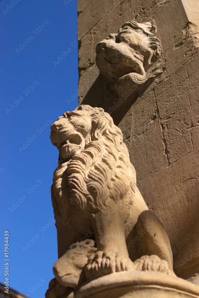 statue of lions in Florence, Italy