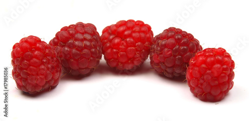 Raspberries isolated on white