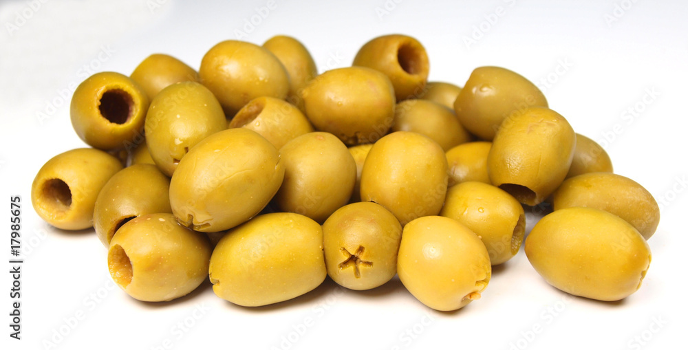Olives on white background Olives on white background