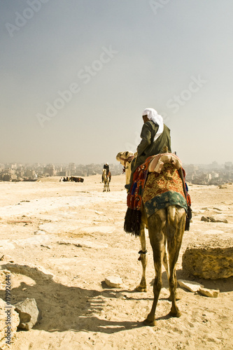 Egyptian on camel in Cairo