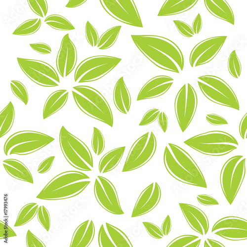 seamless pattern with green leaves