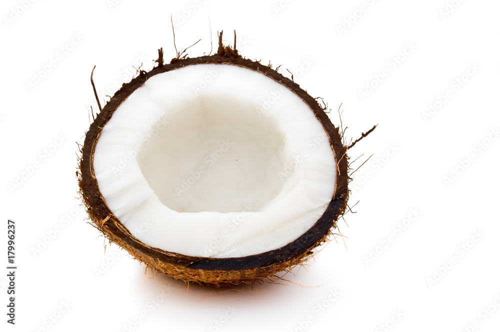 Halved coconut inside Halved coconut inside
