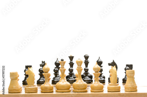 Chess board isolated on white background