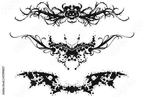 abstract black-and-white symmetric patterns