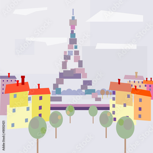 Paris view abstract stylised. photo