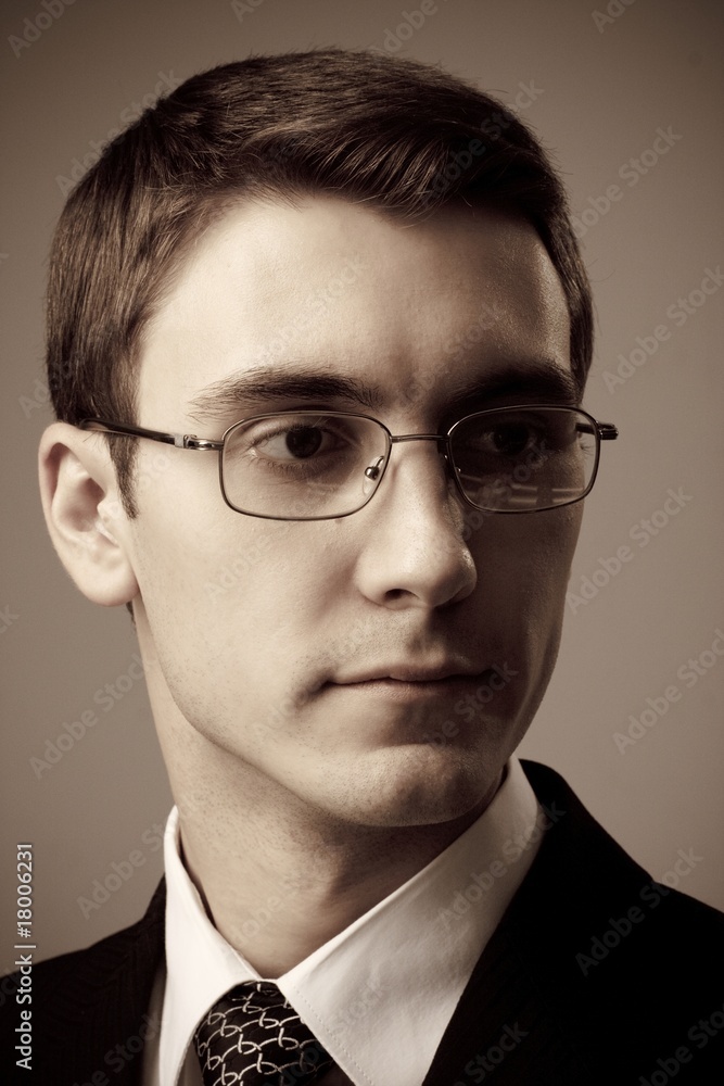 businessman wearing modern glasses