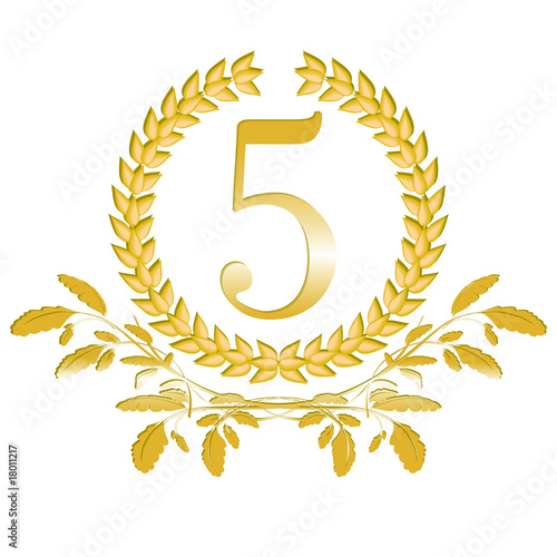 5-Lorbeerkranz mit Eichenblatt Dekor