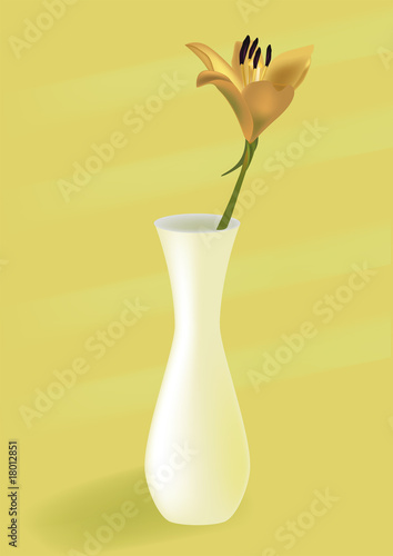 tulip in a yellow vase