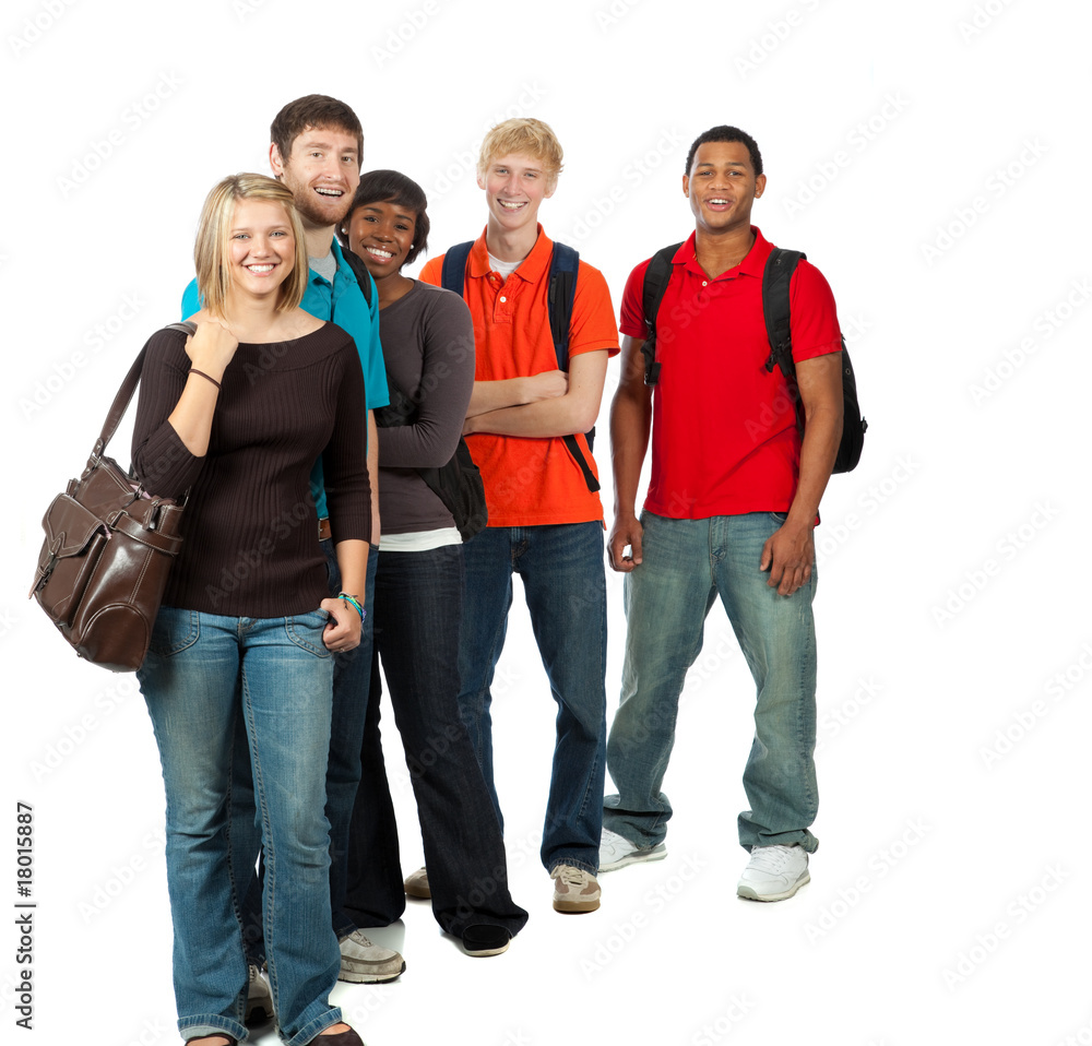 Obraz premium Group of multi-racial college students
