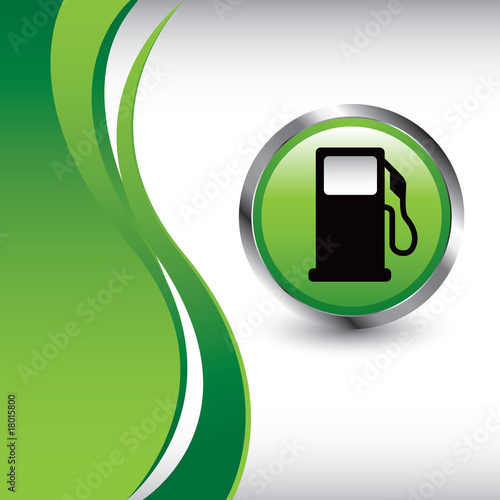 Gas pump on vertical green wave backdrop
