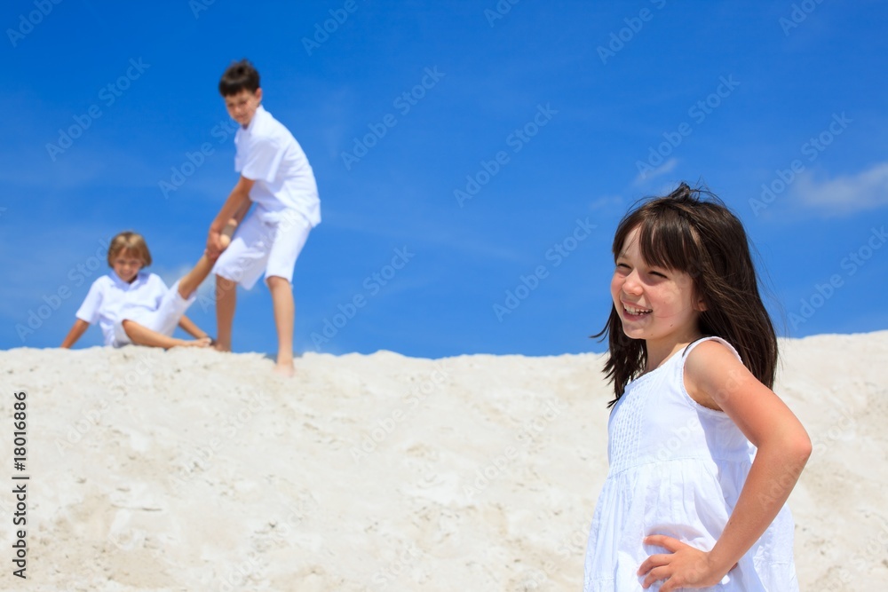 Children playing on the beach Children playing on the beach