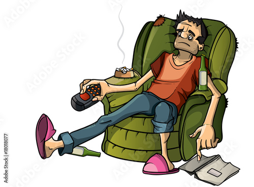 Man in depressed isolation