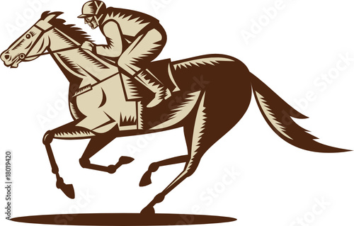 Horse and jockey racing