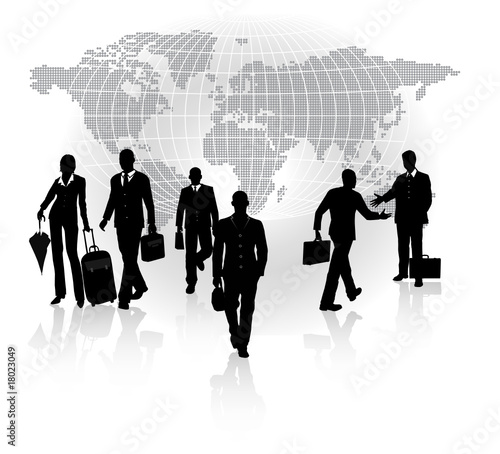 Moving arrival people crowd - Business in motion