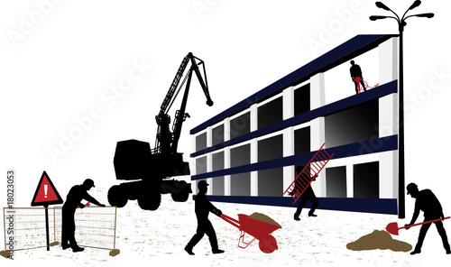 Construction objects - working people