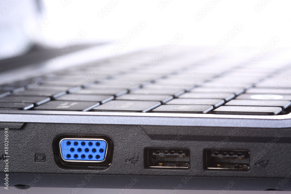 VGA and USB ports on side of laptop VGA and USB ports on side of laptop