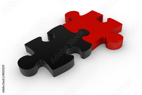 Puzzle Schwarz Rot