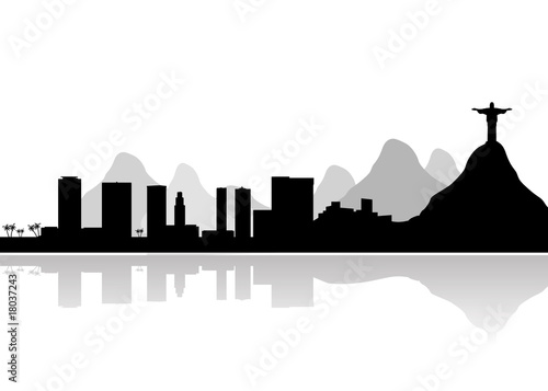 rio de janeiro skyline vector photo
