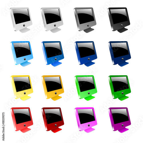 16 Vektor Monitors colored