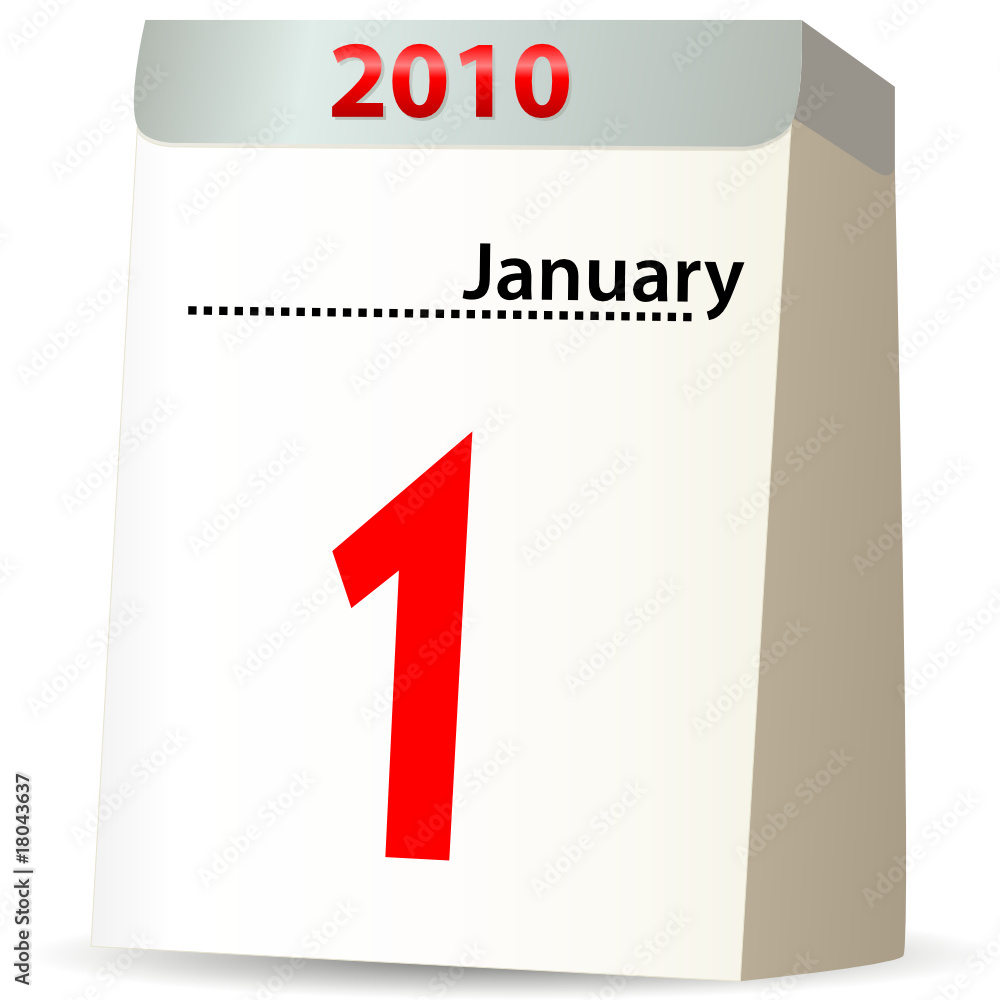 Abreißkalender 2010 Stock-Vektorgrafik | Adobe Stock