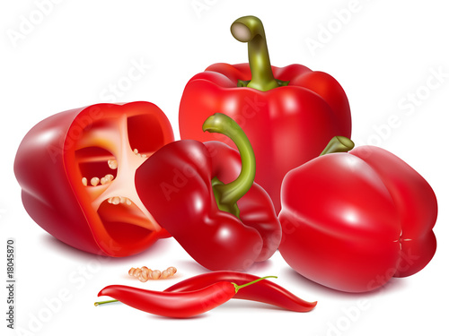 Photorealistic vector of red sweet pepper
