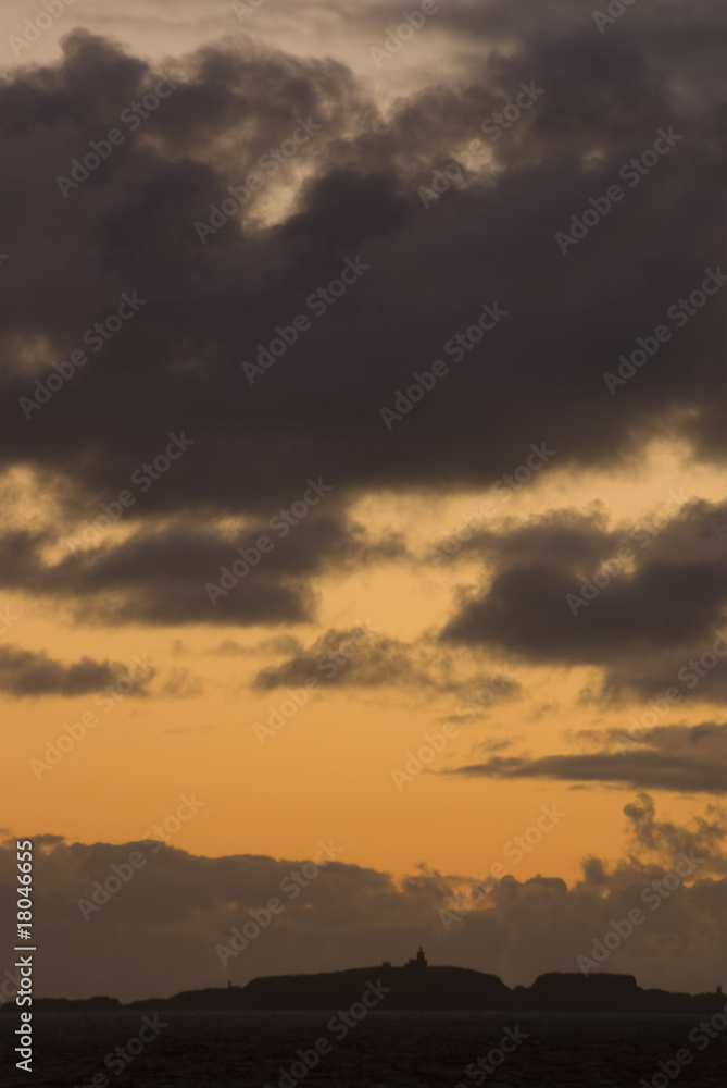 Fototapeta premium Isle of May, island in Firth of Forth, Scotland, at sunrise.