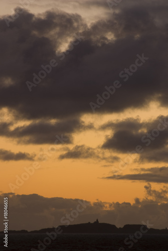 Isle of May  island in Firth of Forth  Scotland  at sunrise.