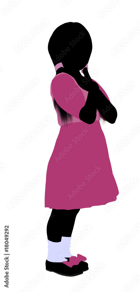 Caucasian Girl Illustration Silhouette
