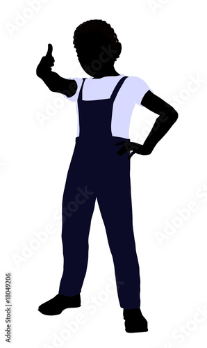 African American Boy Illustration Silhouette