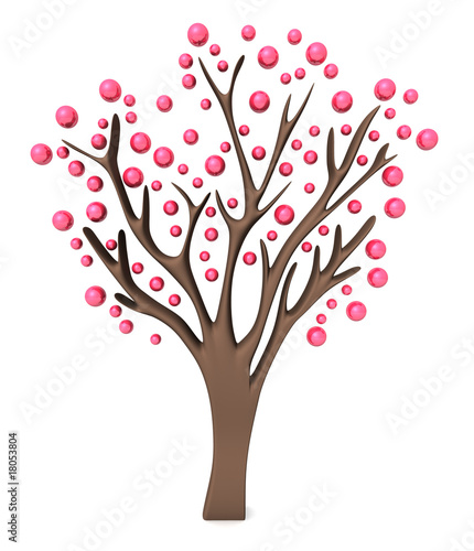 Pink tree 3d
