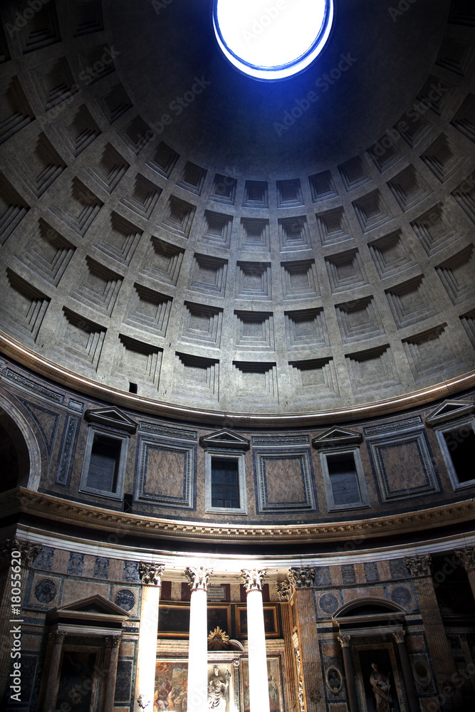 3pm Pantheon Sundial Effect Cupola Ceiling Hole  Rome Italy