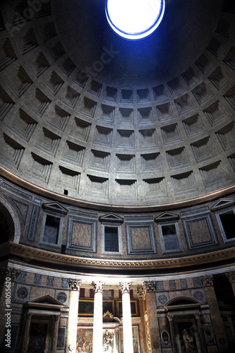 3pm Pantheon Sundial Effect Cupola Ceiling Hole Rome Italy