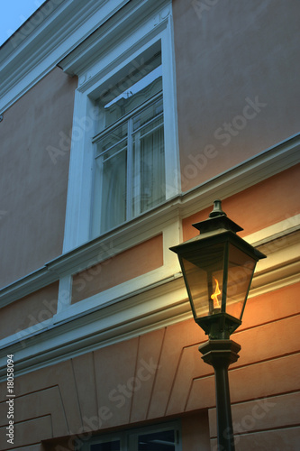 Old gas fired lamp post in Sofiankatu, Helsinki