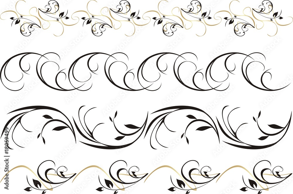 Four patterns of ornament for frame. Vector