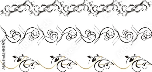 Set of ornament for frame. Three patterns. Vector