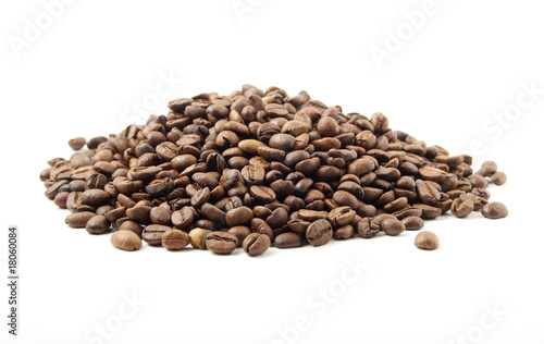 Coffee beans on the small pile.