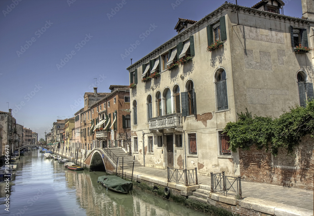 Urban Scene at a canal in Cannaregio, Venice