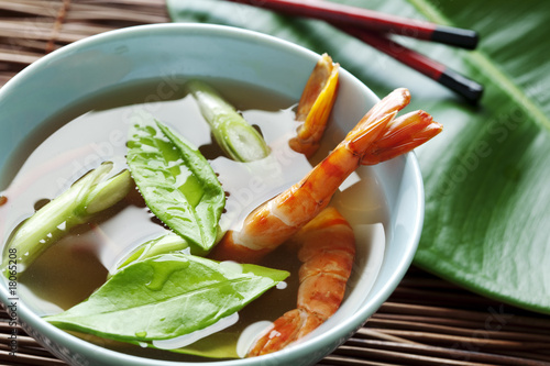 asian style seafood soup photo