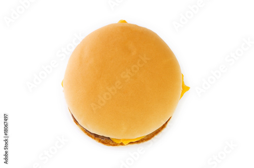 Cheeseburger isolated on the white background