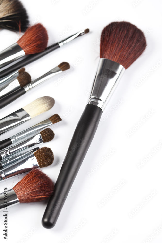 Many different professional makeup brushes Many different professional makeup brushes