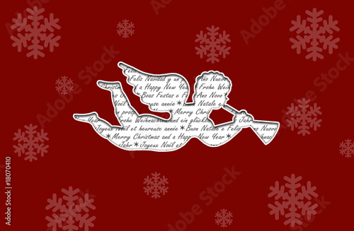 Weihnachtskarte Engel Rot