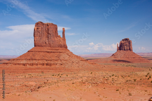 East and West Mitten Buttes at Monument Valley