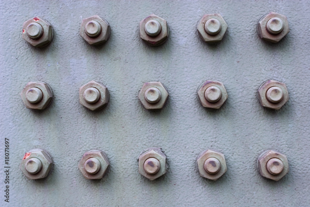 Nuts And Bolts On Iron Plate Nuts And Bolts On Iron Plate